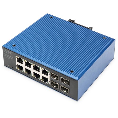 Digitus Commutateur industriel 8+4 ports Gigabit Ethernet PoE