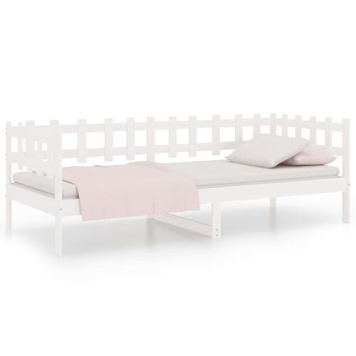 vidaXL Lit de jour Blanc 80x200 cm Bois de pin massif