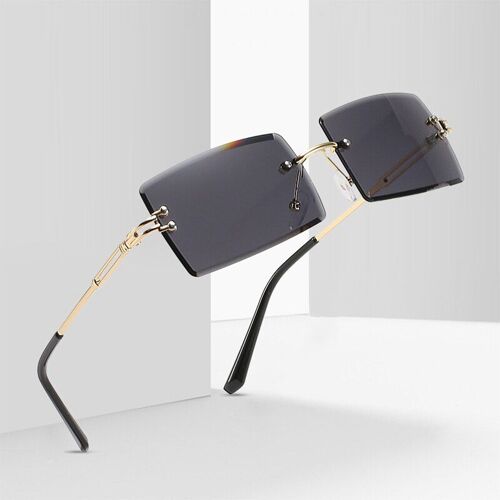 Lunettes De Soleil Sans Cadre Pour Femmes, 2 @ #, Lunettes De Conduite Rétro, Marque De Styliste, Mode Dégradé