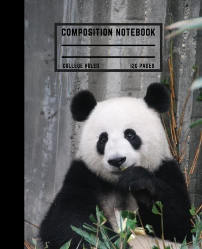 Panda Composition College Ruled Notebook: 7.5 X 9.5 Wide Lined 120 Pages