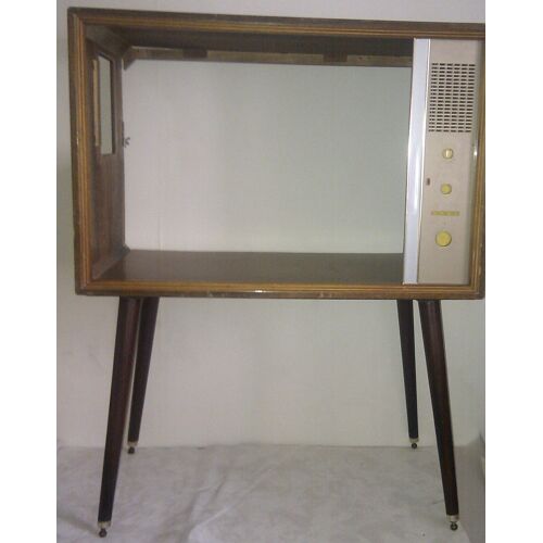 Meuble TV vintage en bois datant des années 70