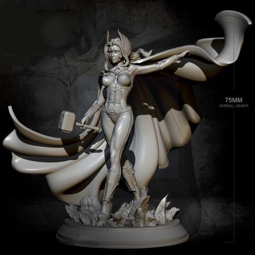 Kit De Garage En Résine Non Peinte Td2549 H75mm, Figurine Blanche, Modèle Thor Femelle V1u0, Modèle 1/24