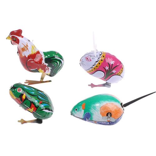 Jouet Classique Pour Enfants, 1 Pièce, Fer À Remonter, Fer À Repasser, Grenouille, Lapin, Coq, Figurines D'action