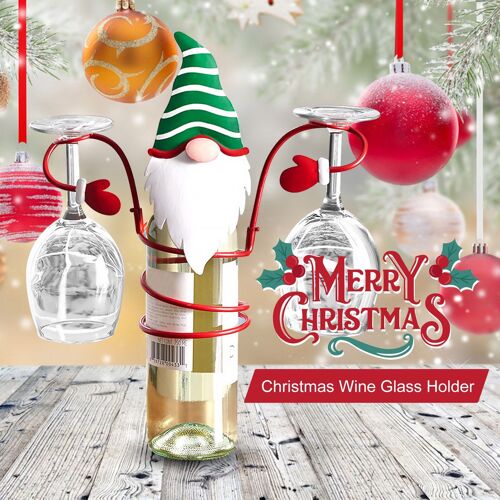 Porte-Bouteilles En Verre De Vin De Noël, Décoration À Thème, Support De Bureau Pour Décoration De Maison, Bonhomme De Neige, Cadeaux De Noël