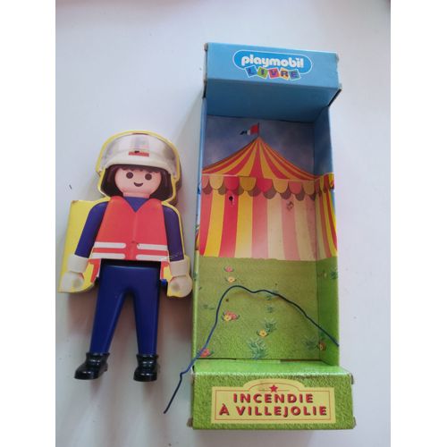Livre Personnage Playmobil Pompier Incendie À Villejolie
