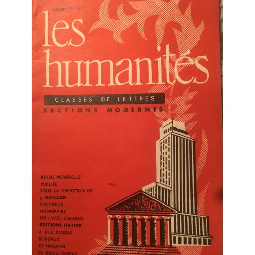 Les Humanités Classes De Lettres Sections Modernes Décembre 1959 N°23