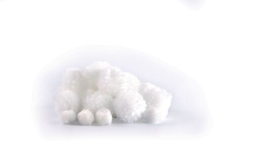 Pompons Laineux 1,5 Et 3,0 Cm Neige 24 Pièces