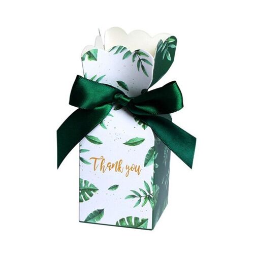 Boîtes à bonbons en papier vert, coffret cadeau de mariage, fournitures pour fête d'anniversaire, noël, décoration de mariage