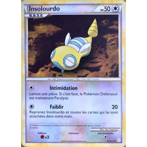 Carte Pokémon 41/123 Insolourdo 50 Pv Heartgold Soulsilver Neuf Fr