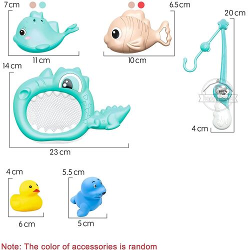 Jouets De Bain Pour Bébé, Jet D'eau Magnétique, Requin, Jouet De Bain, Horloge, Sac Réseau De Piscine, Canne À Pêche