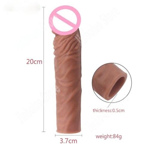 20cm - Jouets Sexuels Pour Hommes Avec Manches De Pénis Réalistes 14/16/20cm, Préservatifs Épais Avec Extension De Coq À Pois, Érection, Agrandissement De La Bite