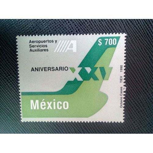 Timbre Mexique Yt 1325 25 Ans De Services Aéroportuaires 1990 ( 00100705 )