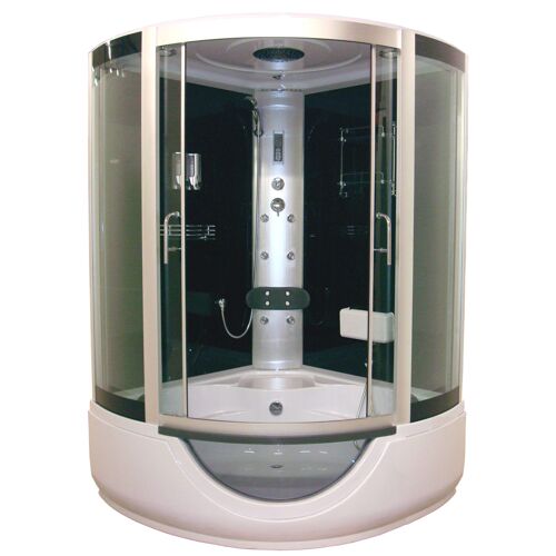 Cabine bain hydromassante FARO - Avec silicone - 1/4C 135cm - Gris - En kit