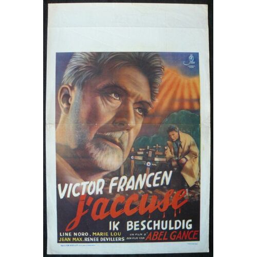 J'accuse * Film 1937 Abel Gance - Affiche De Cinéma Originale Belge De 1937 * 40x62 Cm Movie Poster * Victor Francen ; Line Noro ; Marie Lou, Renée Devillers * Film De Guerre - Grande Guerre 1914-18