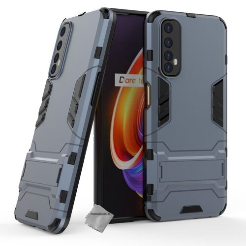 Housse etui coque rigide anti choc pour Realme 7 + verre trempe - BLEU FONCE