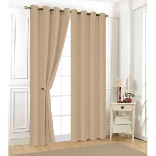 Rideau - Aveline - Beige - 140 X 240 Cm - 100% Polyester - ?illets Rondes