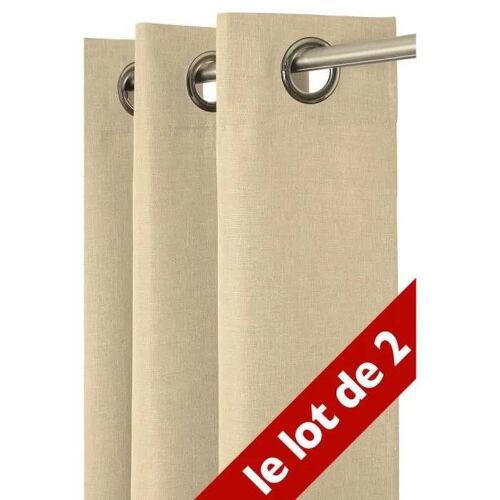 Rideaux - Ficelle - 140x240 Cm - 100% Polyester - 8 ?illets - Tamisant