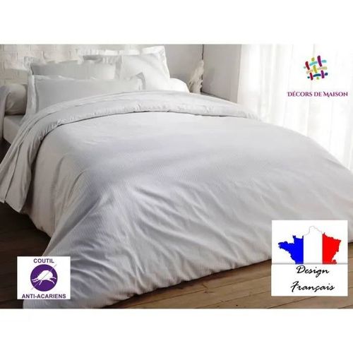 Ensemble Couette Et Oreillers - Fabriquée En Europe - 220x240cm - Anti-Acariens - Blanc - Livraison Gratuite