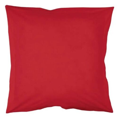 Taies D'oreiller - Linge Usine - Rouge - 63x63 Cm - 100% Coton - Volants 5 Cm