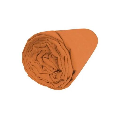 Drap Housse - 100% Coton - Orange - 90x190 Cm - Bonnet 25 Cm - 57 Fils