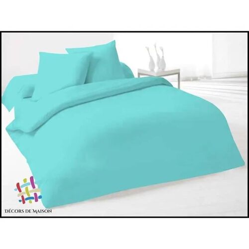 Housse De Couette - Décors De Maison - Uni - Coton - 140x200cm - Turquoise