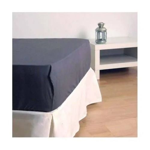 Draps Housse - Gunmetal - 160 Cm - Coton Polyester - Lavable - Uni
