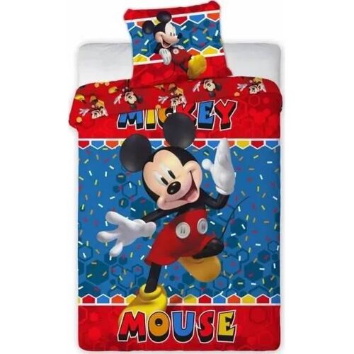 Parure De Couette - Cdublanc - Mickey Disney - 140x200 Cm - 100% Polyester - Rouge