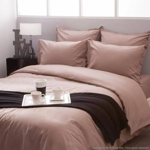Housse De Couette - Agathe - Taupe - 100% Coton - 60 Fils/Cm2 - Easycare - 220x240cm