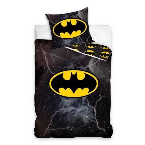 Housse De Couette - Batman - 1 Personne - 140x200 Cm - 100% Coton - Noir