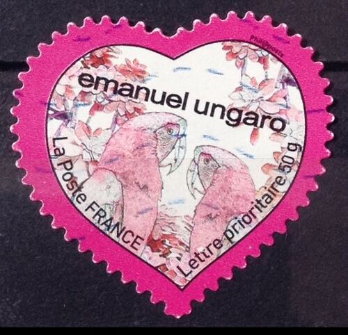 Coeur 2009 Emmanuel Ungaro - Couple Perroquets Autoadhésif (Magnifique N° 266) Oblitération Très Légère / Propre / Bleue - Cote 5,00 - France Année 2009 - Brn83 - N29634