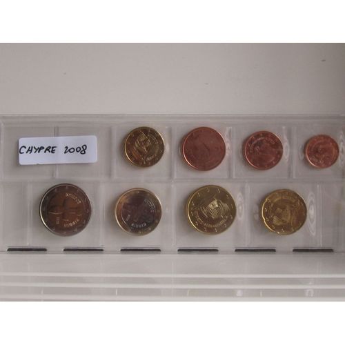 Series De 8 Pieces De1 Ct A 2 Euros Chypre 2008