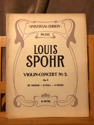 L. Spohr Concerto Pour Violon Et Piano N°2 Partition Éditions Universal H. Petri