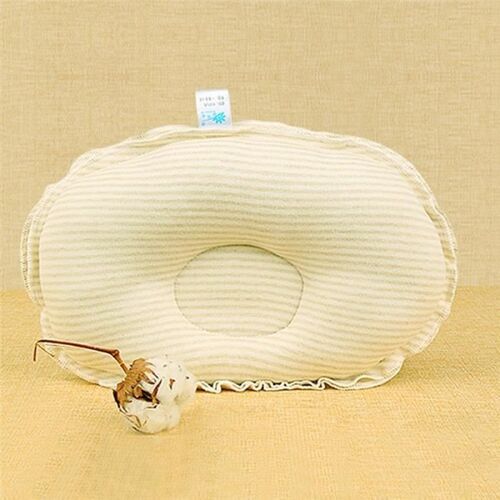 Xm Mignon Bébé Nouveau-Né Bébé Enfant En Bas Âge Coton Anti-Roll Sleeping Oreiller Sommeil Sécuritaire Tête Positionneurs (Rayé Vert)