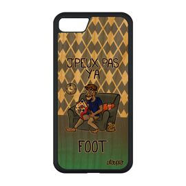 Coque En Bois Telephone Pour Iphone Se 2020 Silicone J'peux Pas Y'a Foot Violet Je Bd Cover Football Drole Humour 4g Texte