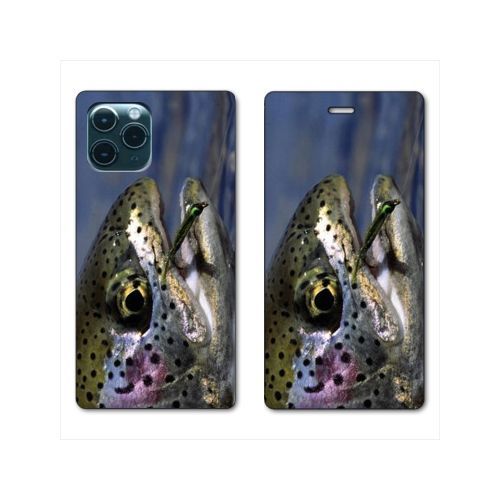 Housse Cuir Portefeuille Pour Iphone 11 Pro Max (6,5) Peche Truite