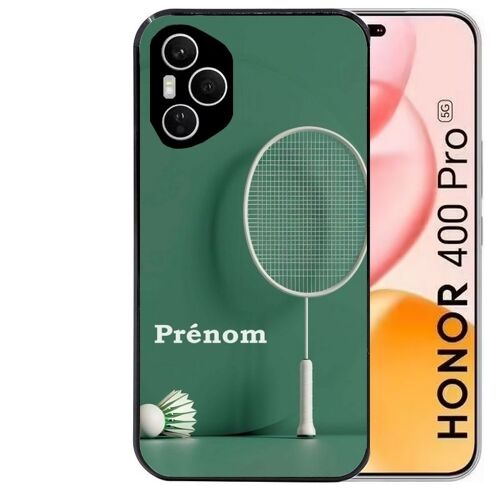 Coque Noire Pour Honor 400 Pro 5g Motif Badminton Sport Personnalisee