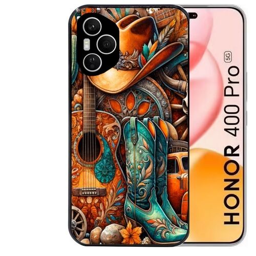 Coque Noire Pour Honor 400 Pro 5g Motif Cow Boy Et Texas Automne