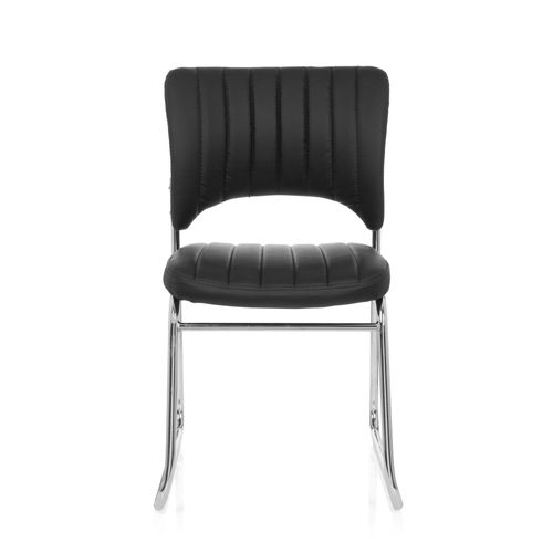 Chaise De Conférence / Chaise Visiteur / Chaise Caspi V Pu Noir Hjh Office