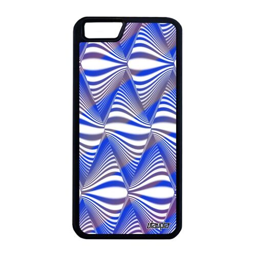 Coque Silicone Iphone 6 6s Plus Illusion D'optique Cover Losange Housse Vague Bleu Effet Mirage Graphique Design 4g Case De
