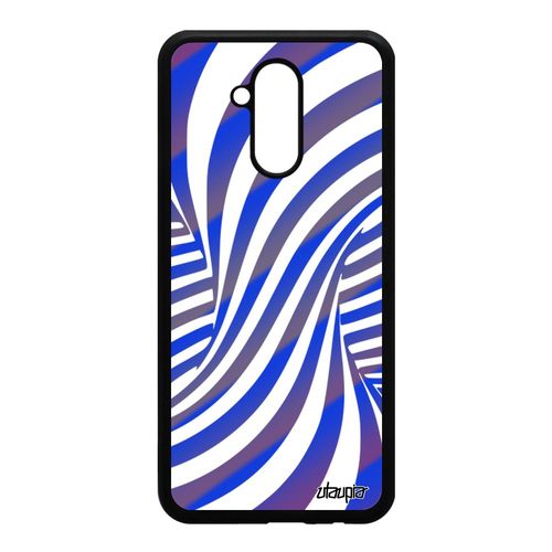Coque Huawei Mate 20 Lite Silicone Illusion D'optique Bleu Etui Tpu 3d Telephone Mirage Graphique Tourbillon Bicolore Effet Mobile