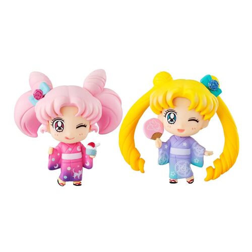 Sailor Moon Petit Chara Pack 2 Figurines Sailor Moon & Chibiusa Kyotobeni Ver. 5 Cm