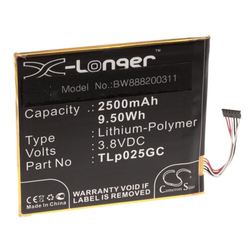 Vhbw Batterie Compatible Avec Alcatel One Touch Ot-8063, Ot-9003a, Ot-9003x Smartphone (2500mah, 3,8v, Li-Polymère)