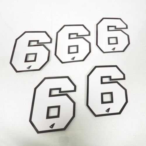 Autocollant Stickers Ufo Pour Moto Numero 6 Blanc 130x100mm Neuf