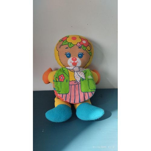 A1/ vintage doudou poupée chiffon livre Chicco pouet