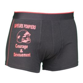 Boxer Sapeurs Pompiers Courage Et Dévouement - Homme - Noir