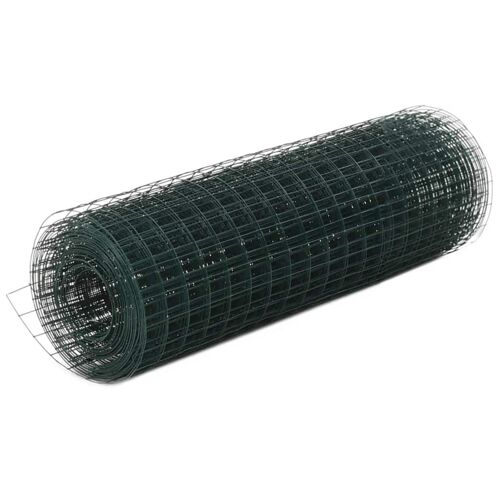 Vidaxl Grillage Acier Avec Revêtement En Pvc 10x0,5 M Vert