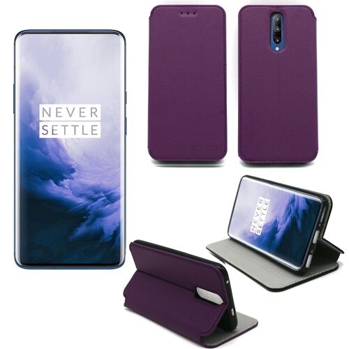 Housse One Plus 7 Pro Violette - Etui Violet Coque Oneplus 7 Pro Protection Antichoc À Rabat Smartphone 2019 - Accessoires Pochette Case Xeptio