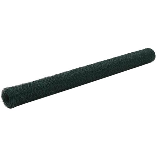 Vidaxl Grillage Acier Avec Revêtement En Pvc 25x1,5 M Vert