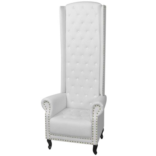 Fauteuil Chaise Siège Lounge Design Club Sofa Salon À Dossier Haut Blanc 77 X 65 X 181 Cm Helloshop26 1102087/3