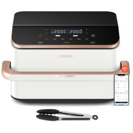 Cosori Dual Blaze Twinfry Chef Edition Double 10 L Autonome 2800 W Friteuse d'air chaud Or rose, Blanc